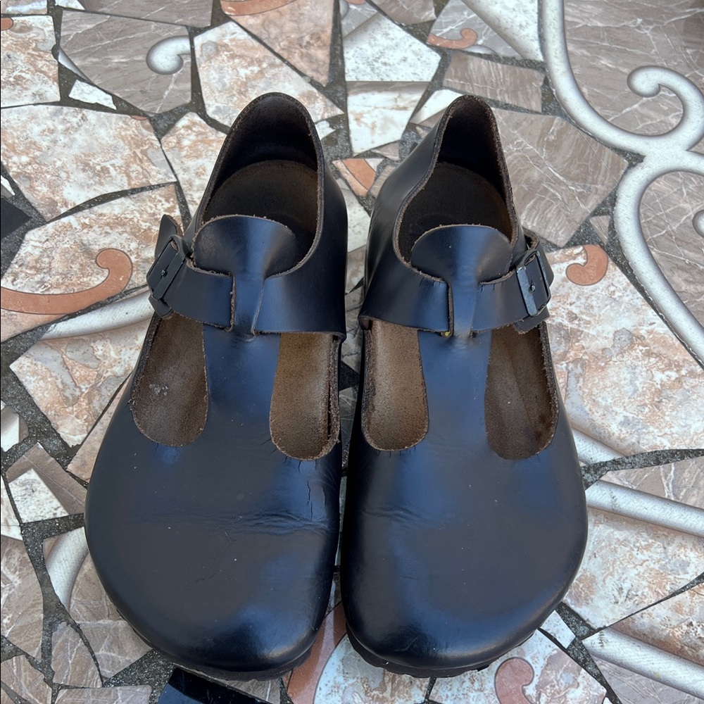 Birkenstock Black Leather Mules